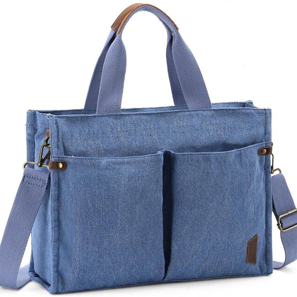Canvas Tote Bag for Women, Casual Sturdy Work Satchel Teachers Tote Purse with Z